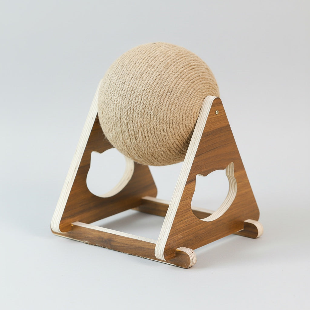 Arbre à Chat en Bois - Griffoir/Jouet d'Escalade