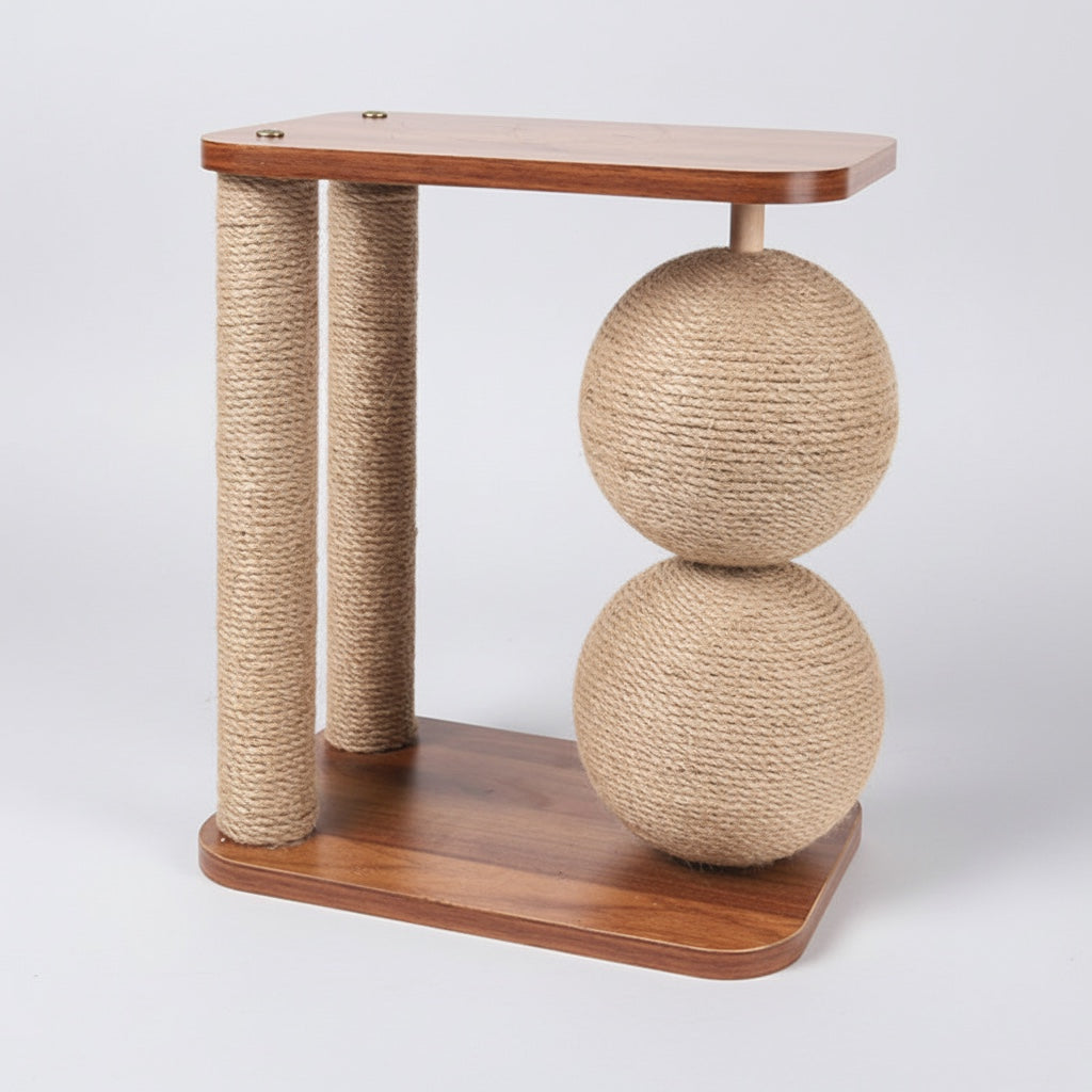 Arbre à Chat en Bois - Griffoir/Jouet d'Escalade