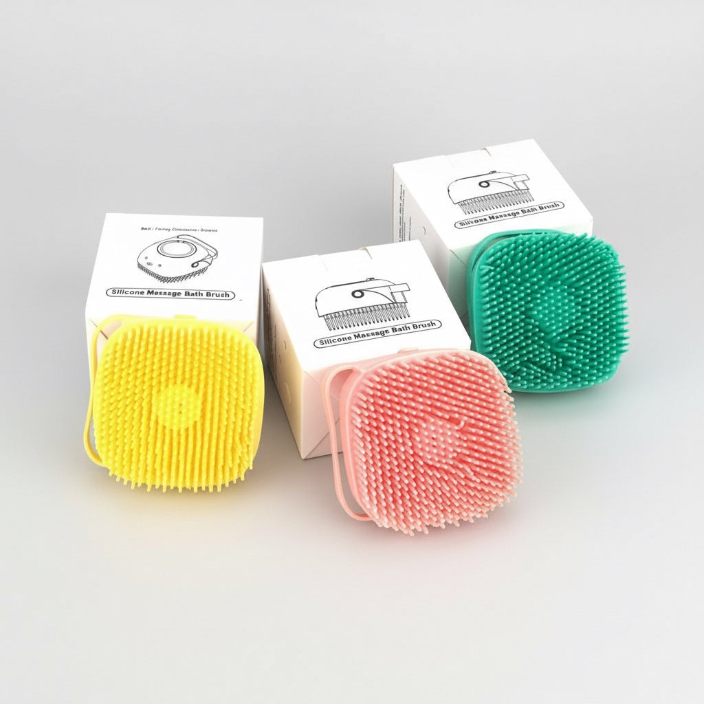 Brosse de Bain en Silicone pour Chien et Chat - Massage + Shampooing