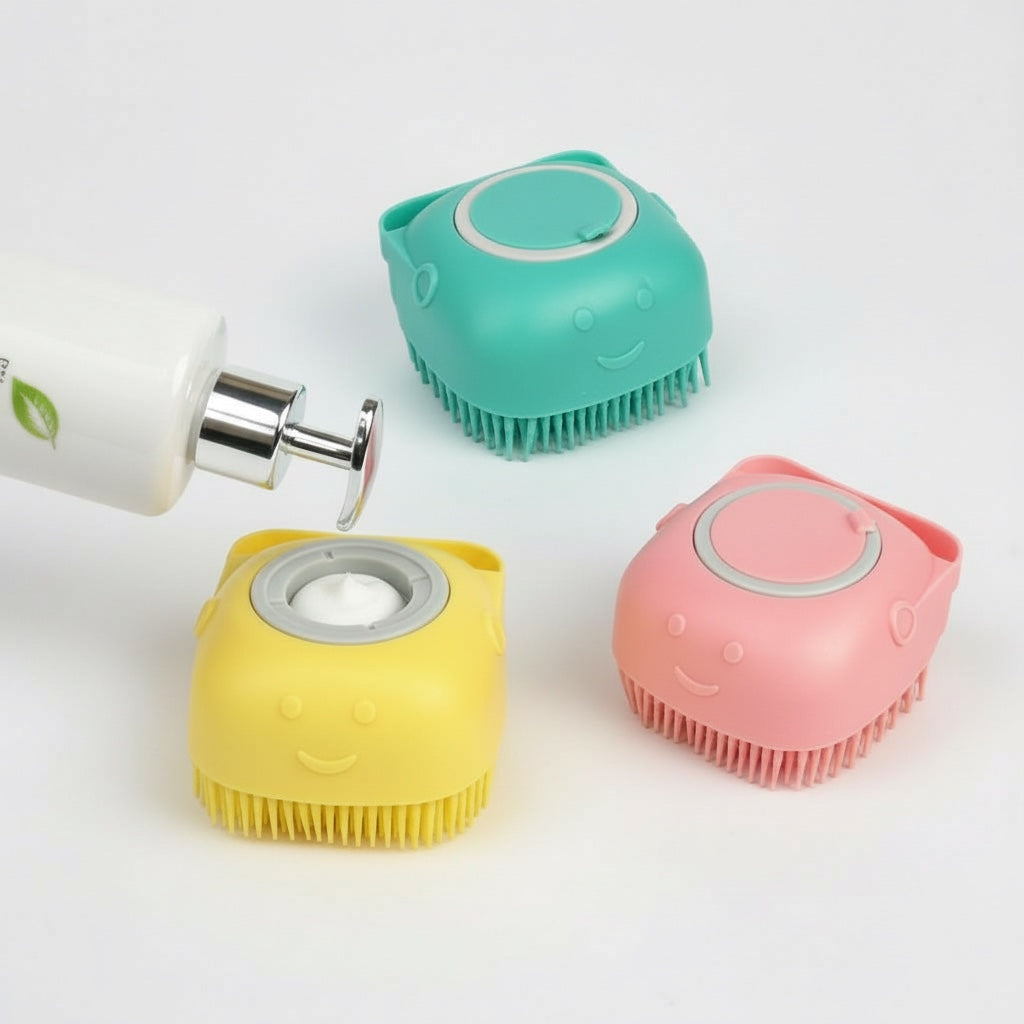 Brosse de Bain en Silicone pour Chien et Chat - Massage + Shampooing
