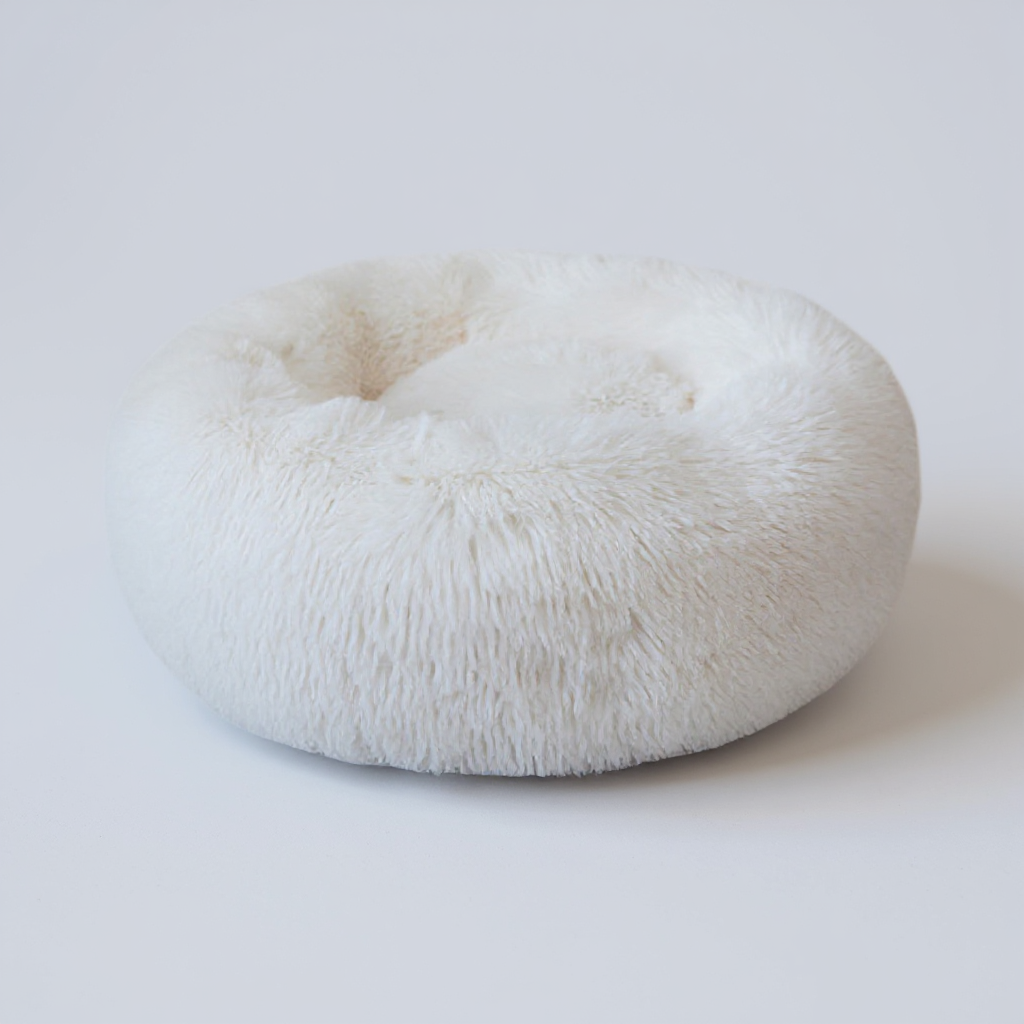 Panier Rond Douillet en Peluche pour Chiens et Chats