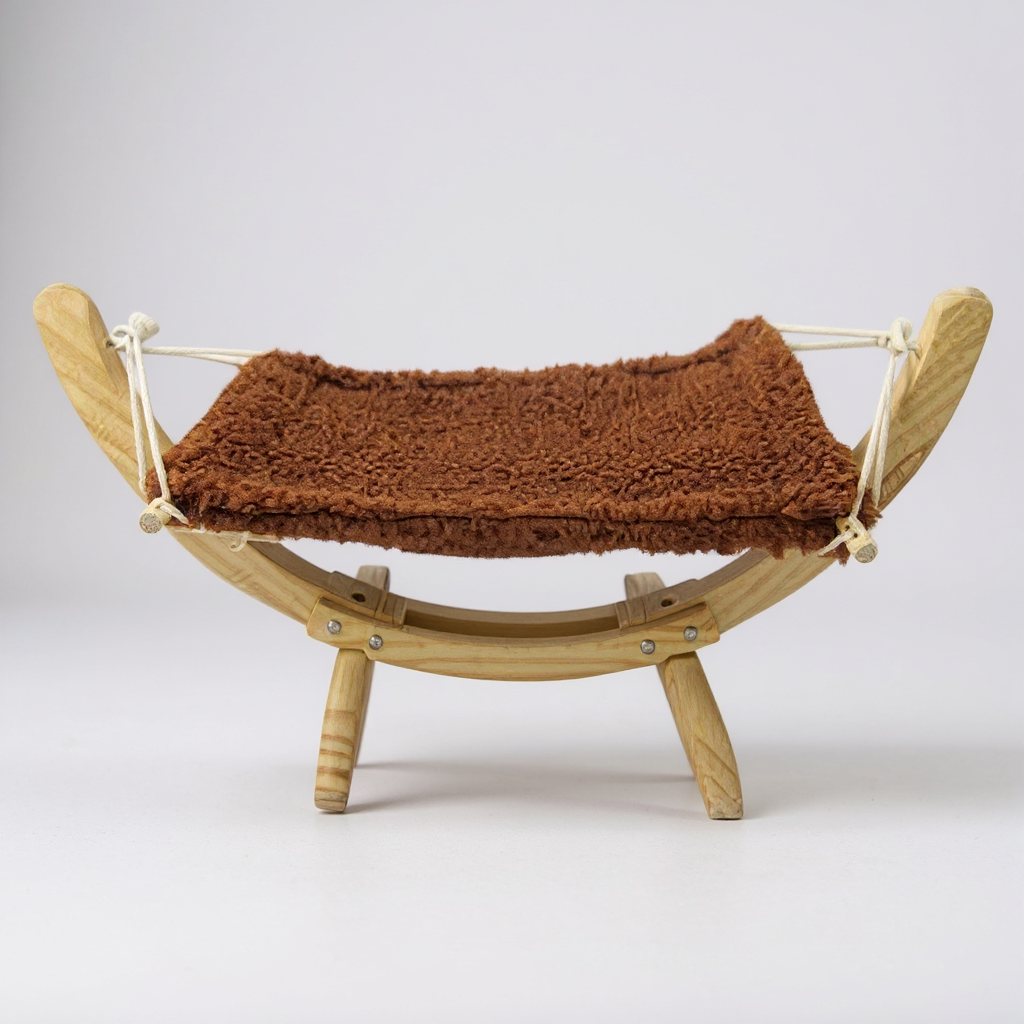 Hamac en Bois pour Chat - Lit Confortable et Durable