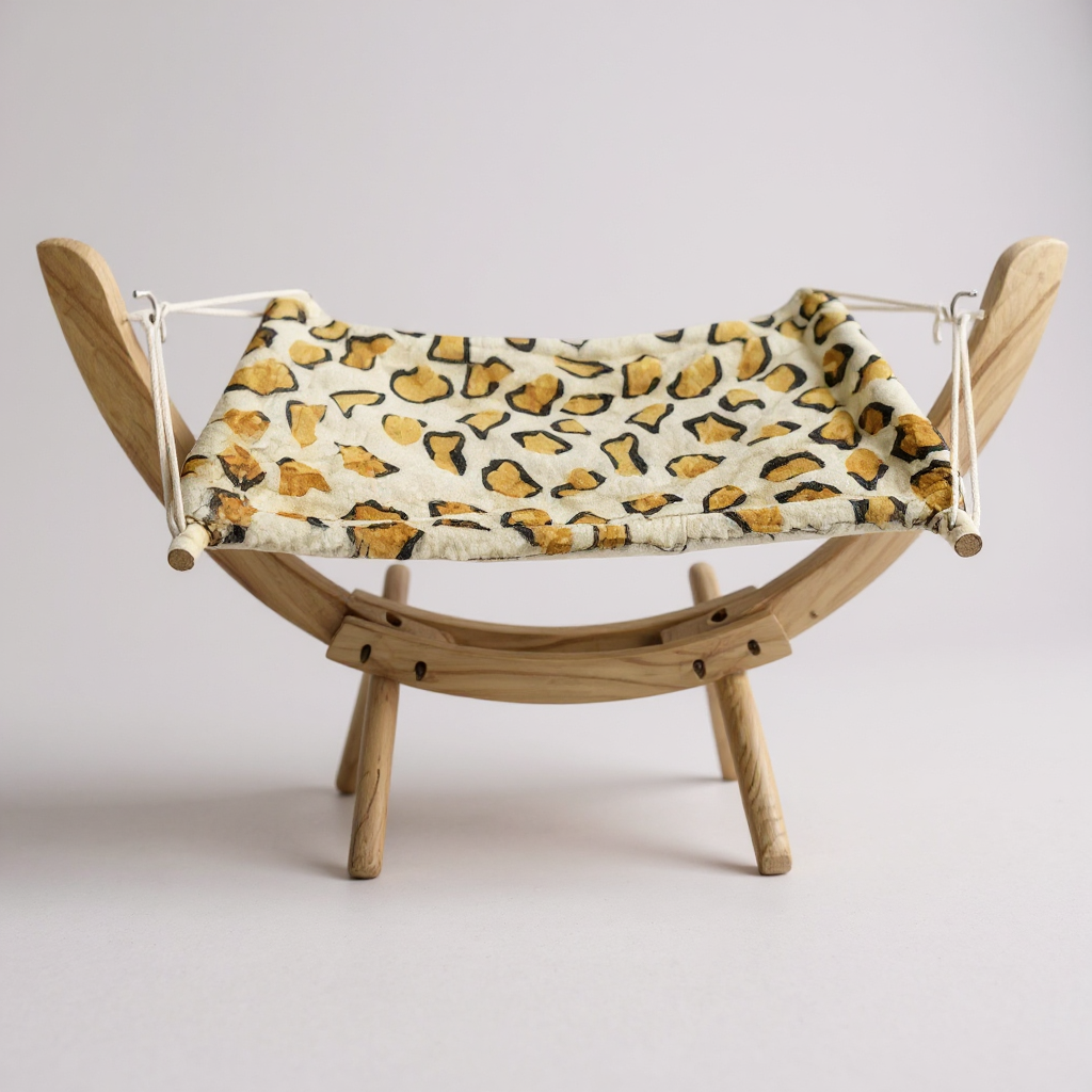 Hamac en Bois pour Chat - Lit Confortable et Durable